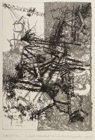 Claus, Carlfriedrich (1930-1998) "Bruch-Stückwechsel" 1989, Lithographie, EA, u. sign./dat./bez., PM 27,8x19,6cm (m.R. 73x53cm), u. lichtrandig - photo 1