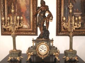  Uhr Kamin-Set Frankreich XIX.