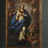 Troger, Paul (1698-1762) zugeschr. Fahnenbild "Maria Immaculata" und "Hl. Katharina und Hl. Agnes von Rom" um 1737, Öl/Leinwand, doppelseitig bemalt, Haltestangen mit vergoldeten Enden, 92x68,5cm (96x… - фото 1