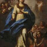 Troger, Paul (1698-1762) zugeschr. Fahnenbild "Maria Immaculata" und "Hl. Katharina und Hl. Agnes von Rom" um 1737, Öl/Leinwand, doppelseitig bemalt, Haltestangen mit vergoldeten Enden, 92x68,5cm (96x… - photo 3