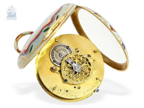 Taschenuhr: prächtige Gold/Emaille-Spindeluhr für den osmanischen Markt, Le Roy No.13825, um 1810 - фото 3