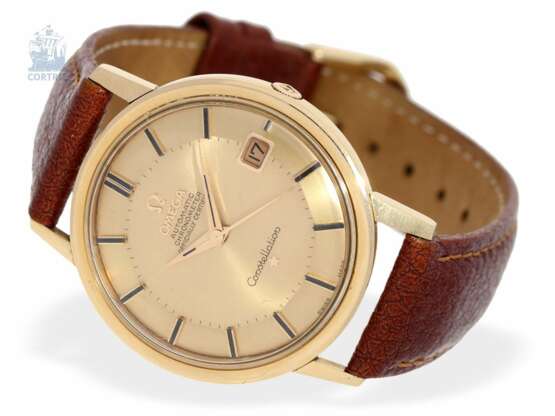 Armbanduhr: hochfeines vintage Omega Chronometer, Omega Constellation "Pie-Pan" in 18K Roségold, 1962 - photo 1