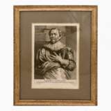 Portrait of artist Jacob Jordaens Engraving Baroque 19th century - photo 2