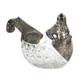 Large Russian crystal ladle with silver Bogatyrskaya outpost. Crystal 20th century - photo 1