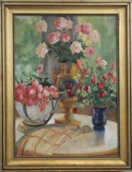 Still life with roses and tulips