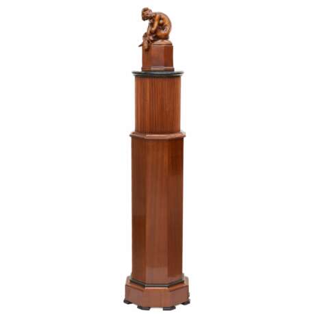 Console column in Art Deco style. With a carved figure of a nude lady and a fox. 20th century. Wood 20th century - photo 1