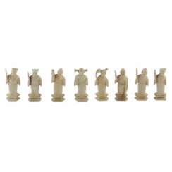 A beautiful set of Chinese ivory chess pieces. The turn of the 19th-20th centuries. 