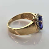 14K-Tansanitring mit Diamanten - Gelbgold 585 /000… - photo 3