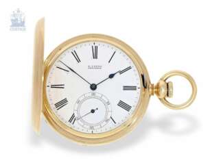 Taschenuhr: Lange-Rarität, museale, ganz frühe, schwere A.Lange Dresden Goldsavonnette mit Schlüsselaufzug, in Qualität 1A, No.2922 von ca. 1860, eine der frühesten bekannten Lange Uhren in 1A Qualität