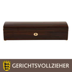 Watch box for eight watches, a wood-look with gold-coloured feet.