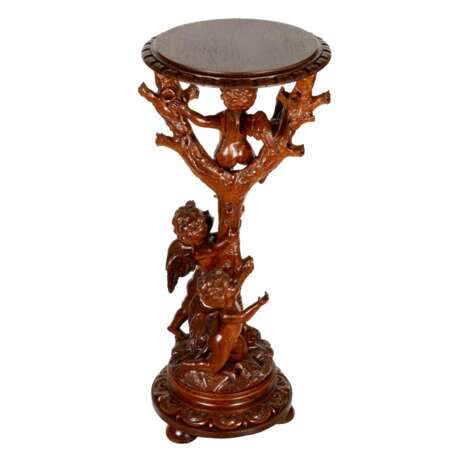 Wooden console with carved cupids. Wood 19th century - photo 3