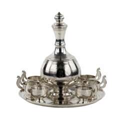 Elegant silver vodka set in the neo-Russian style, workshop S.M. Ikonnikov. 