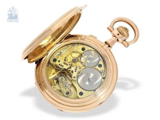 Taschenuhr: schwere Louis XV Goldsavonnette mit anhaltbarer, springender Sekunde "Seconde Morte", A. Lange & Söhne Glashütte, um 1890 - photo 7