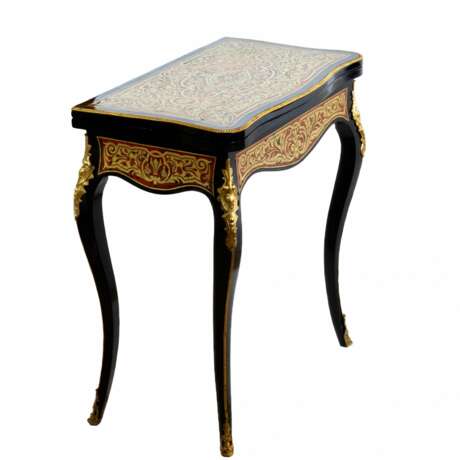 Table &agrave; cartes de style Boulle. Marquetry Boulle 19th century - photo 1