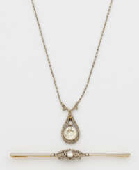 Jugendstil-Diamant-Collier mit Nadel