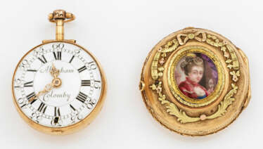 Doppelgehäuse-Spindeltaschenuhr von Abraham Colomby (1702 -