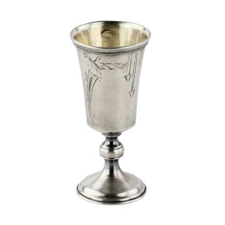 Six Latvian silver glasses with legs in their own box. 1920-30s Silver 875 Eclecticism 20th century - photo 3