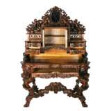 Magnifique bureau sculpte de style baroque neo-gothique. France 19&egrave;me si&egrave;cle. Carved wood Eclecticism 19th century - Foto 3