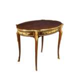 Oval coffee table in Louis XVI style model Adam Weisweiler. France 19th century Mahogany and Gilded bronze mercury 19th century - photo 2