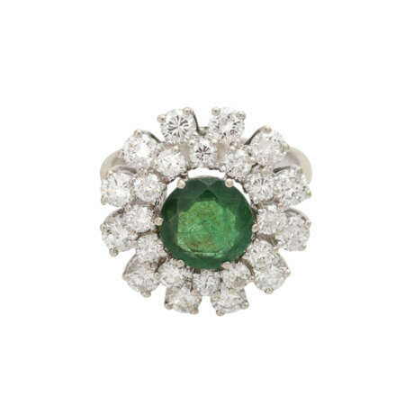 Ring mit 1 Smaragd und Brillanten - photo 1
