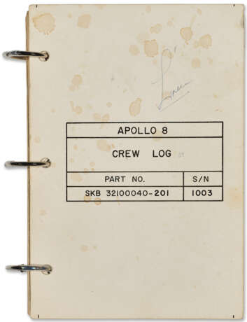 FLOWN APOLLO 8 HANDWRITTEN CREW LOG - photo 1