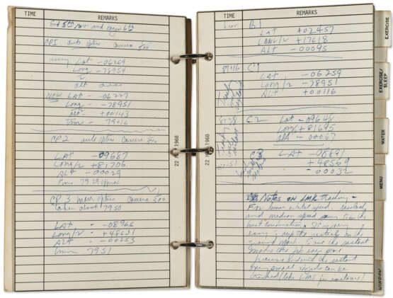 FLOWN APOLLO 8 HANDWRITTEN CREW LOG - photo 4