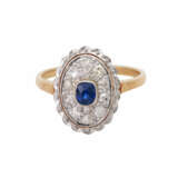 Hübscher Ring mit 1 Saphir und Diamanten - photo 1