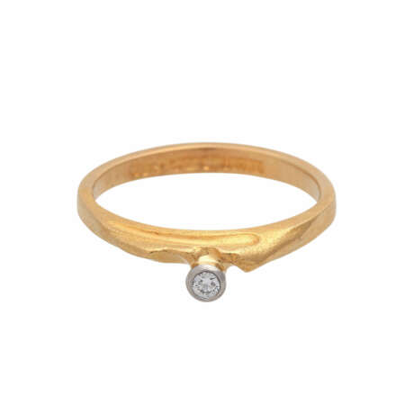 LAPPONIA zierlicher Ring mit kl. Brillant, ca. 0,03 ct (graviert), - photo 1