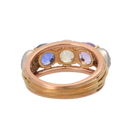 Ring mit 3 Saphiren in Lila, Gelb und Blau - фото 4