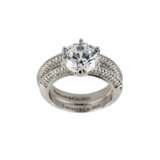 Bague double en argent avec zircons tailles en brillant. Argent 925 20th century - photo 1