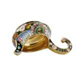 20 Artel. Kovsh en argent avec email peint sur filigrane. Moscou 1908-1917 Silver 84 Cloisonné enamel Gilding Early 20th century - Foto 5