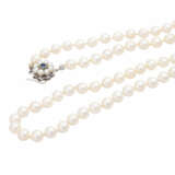 Lange Perlenkette aus Akoyazuchtperlen, D: ca. 6,5 mm, - Foto 4
