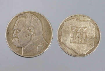 2 Silber Münzen Polen 1935/1974