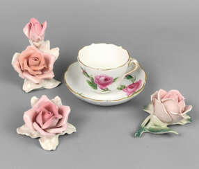 Meissen Mokkagedeck *Rote Rose* u.a.