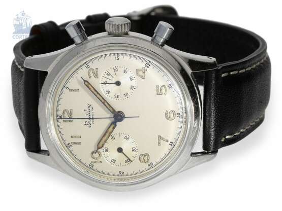 Armbanduhr: seltener, großer Edelstahl-Chronograph, Breitling Premier "oversize" 38mm, Ref. 777 , ca.1950 - фото 1