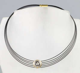 Platin Brillant Collier 0,15 ct.