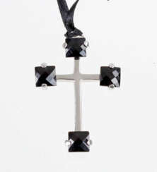 Italienischer Design Onyx Kreuz Anhänger