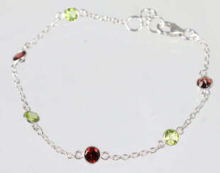 Granat Peridot Armband