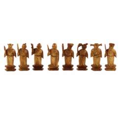 A beautiful set of Chinese ivory chess pieces. The turn of the 19th-20th centuries. 