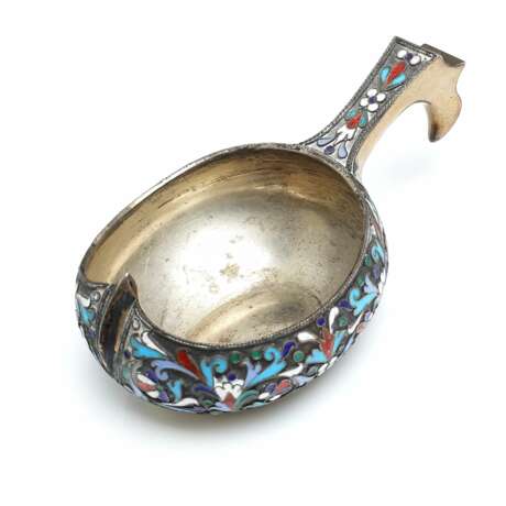 Russian silver Kovsh. Strulev Nikolai Fedorovich 1896. Silver 84 Cloisonné enamel Gilding Neo-Russian Late 19th century - photo 7