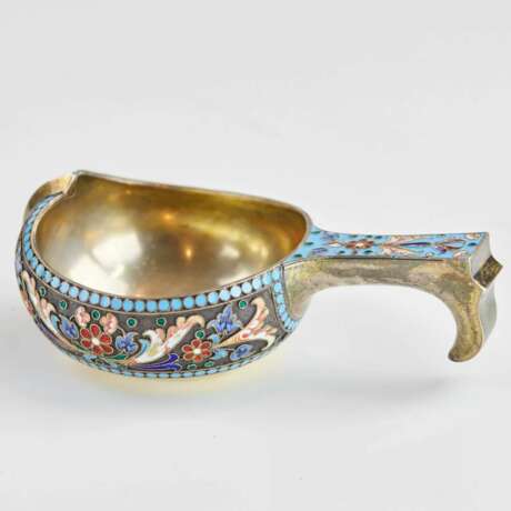 Русский серебряный ковш Silver 84 Cloisonné enamel Gilding Neo-Russian At the turn of 19th -20th century г. - фото 2