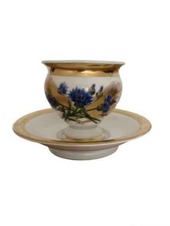 Tasse et soucoupe de style Empire Royal Copenhagen - Porcelaine du XIXe si&egrave;cle Danemark Porcelain Hand Painted Gilding Empire 19th century - Foto 7