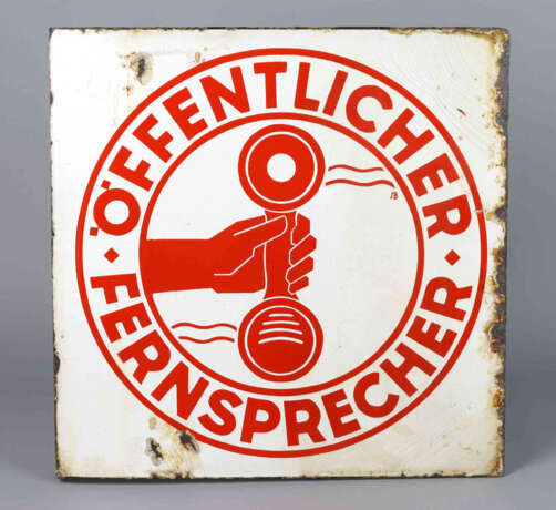 Emailleschild *Öffentlicher Fernsprecher* - photo 1