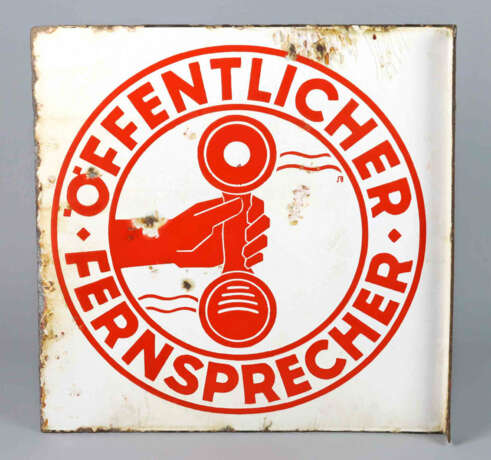 Emailleschild *Öffentlicher Fernsprecher* - photo 2