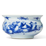 A BLUE AND WHITE BOMB&#201; `LANDSCAPE` CENSER - photo 2