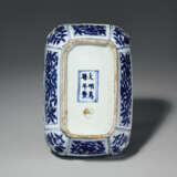 A BLUE AND WHITE RECTANGULAR CUSHION-FORM BOX AND A COVER - photo 4