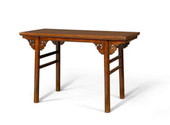 A HUANGHUALI RECESSED-LEG WINE TABLE