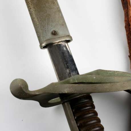 Shaped sword with a steel hilt and scabbard. Steel 19th century - photo 7