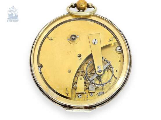 Taschenuhr: Rarität, außerordentlich seltenes Taschenchronometer mit Regulatorzifferblatt, verm. Louis Berthoud Paris, um 1800, ehemals Bestandteil der " COLLECTION SCIENTIFIQUE DE JEAN-CLAUDE SABRIER" - Foto 3