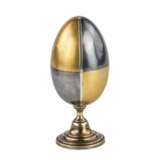 Oeuf poche en argent. &Eacute;ric Collin. Firme Faberge. Silver 84 Gilding Late 19th century - Foto 1